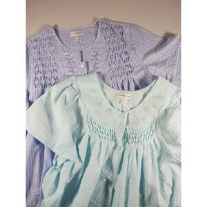 Miss Elaine Nightgown Midi Accessible Snap Front 2 Pack Size Large Grandma Core